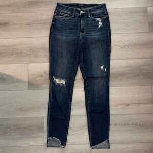 Judy Blue Dark Wash Distressed Skinny Jeans
